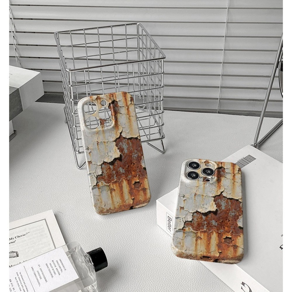 เคสโทรศัพท์รูปแบบสนิมสร้างสรรค์สําหรับ iPhone 11 Pro Max 13 14 16 15pro เคสแข็ง ✨november304.th✨