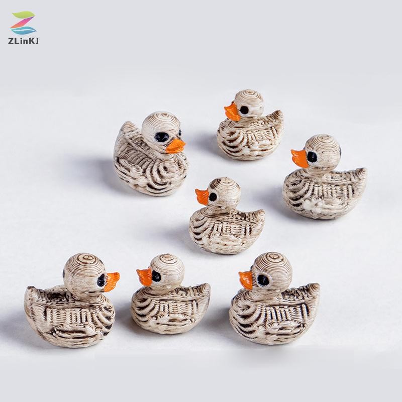 ZLinKJ 5PCS Mini Ducks Skeleton ตกแต่งฮาโลวีนเรซิ่นน่ากลัวเป็ด Miniatures ตกแต่งบ้าน Figurines Micro