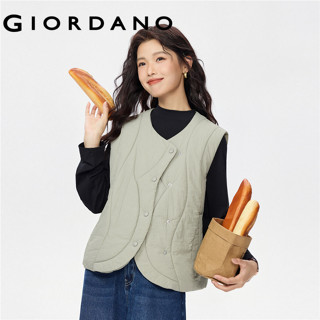 GIORDANO WOMEN Wave quilting curved hem vest 13375643