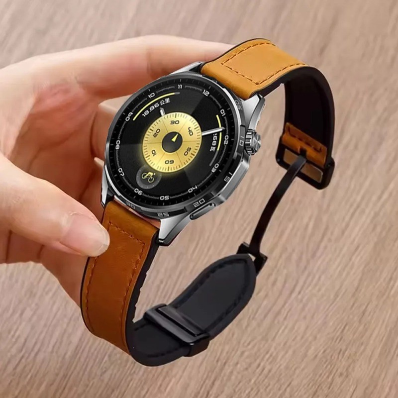 22 มม.สายคล้องคอซิลิโคนสําหรับ Huawei นาฬิกา GT6 pro/GT5/GT4/GT3/GT5 pro 46 มม.หนังสร้อยข้อมือแม่เหล็กสําหรับ Amazfit Bip 5/6 สายคล้อง