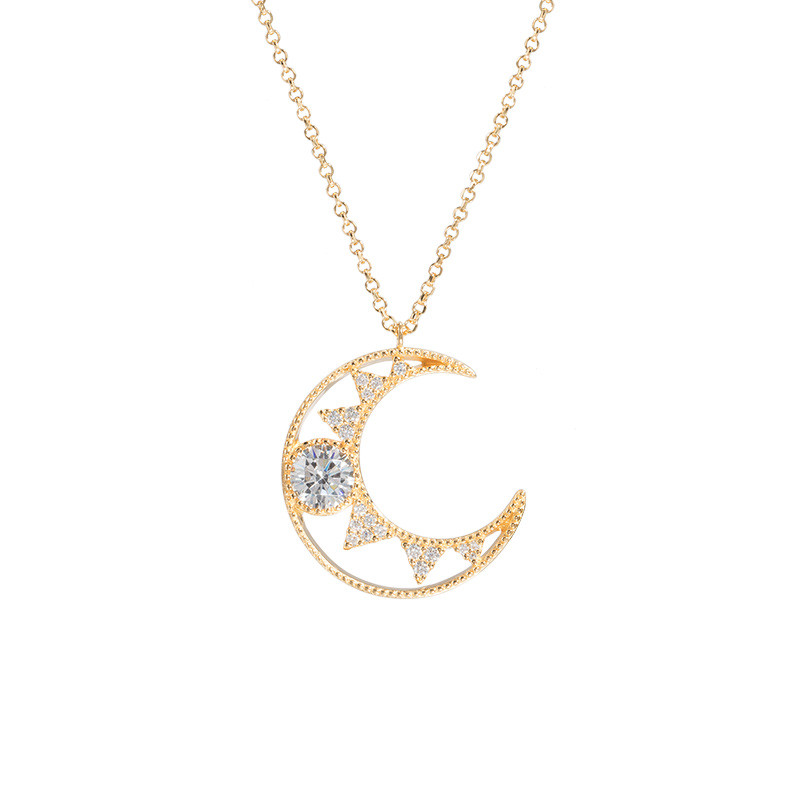 Apm Monaco สร้อยคอ Clavicle แบบใหม่ สีเหลืองแฟนตาซี Star Moon เครื่องประดับทองแท้