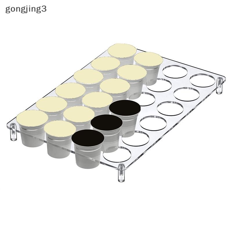 Gongjing3 24-Slot แคปซูลกาแฟผู้ถือลิ้นชัก Organizer Traypatible K-Cup กาแฟ Pods อะคริลิคแคปซูลจอแสดง