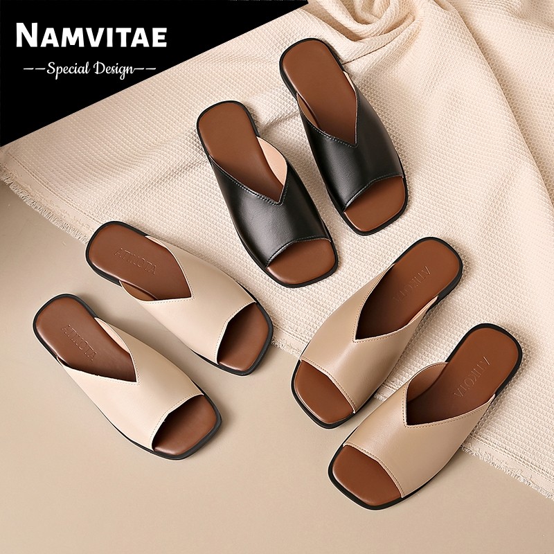 NAMVITAE รองเท้าแตะผู้หญิงแฟชั่นผ้ารองเท้าระบายอากาศ
