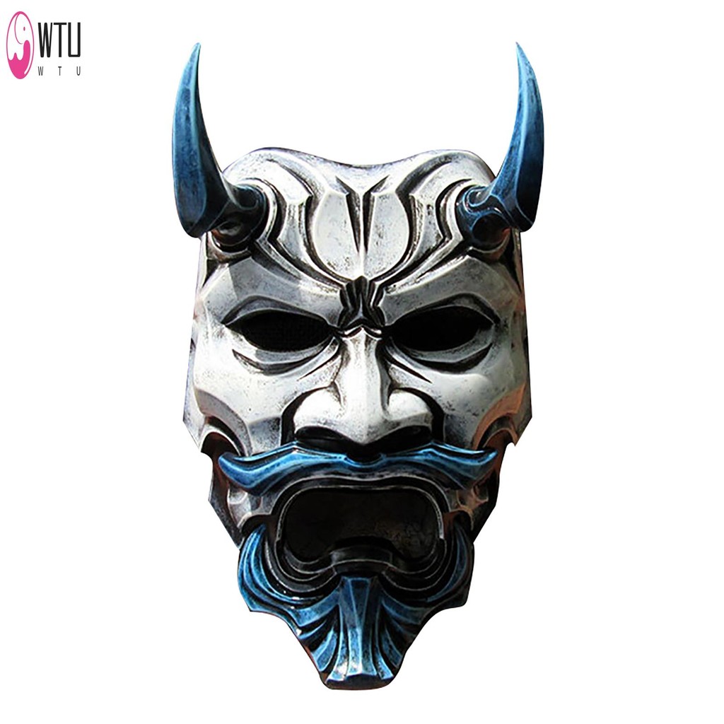 หน้ากาก.latex.ธีม.oni.samurai.สำหรับ.halloween.และ.cosplay