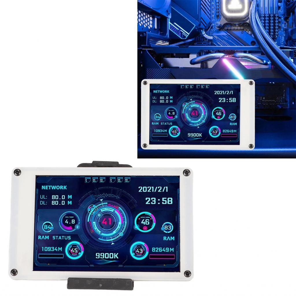Yaiueir หน้าจอ USB 3.5in AIDA64 PC CPU Data Monitor Sensor แผงจอแสดงผลอุณหภูมิคอมพิวเตอร์สําหรับ Lin