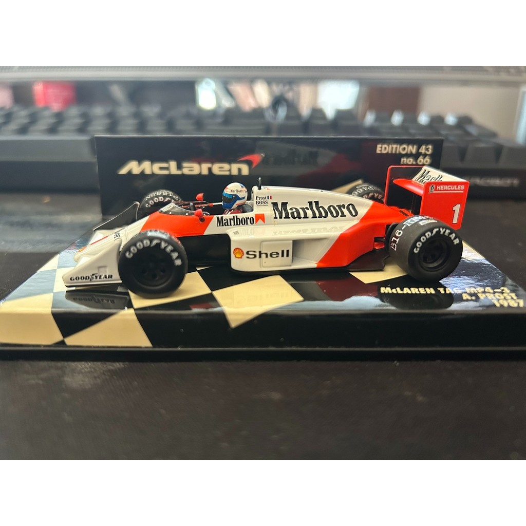 มินิตัด 1/43 mclaren mclaren Honda mp4/3 Prost 1987 Saiji Marlboro Smoke Label Coating [คําอธิบายรุ่