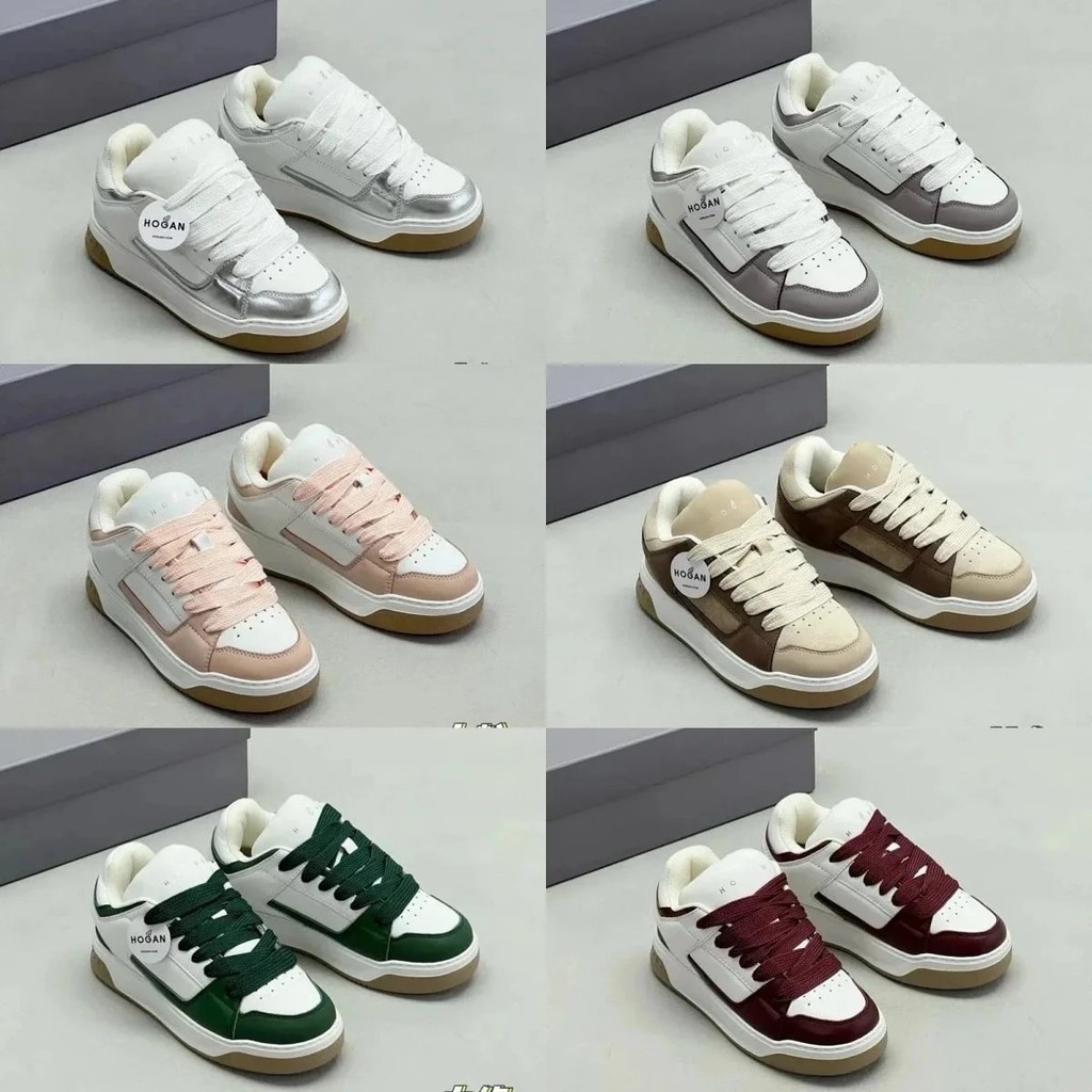 รองเท้าลำลอง Hoga Hoga ทรงย้อนยุค สีขาว พื้นรองเท้าหนานุ่ม สำหรับผู้ชายและผู้หญิง