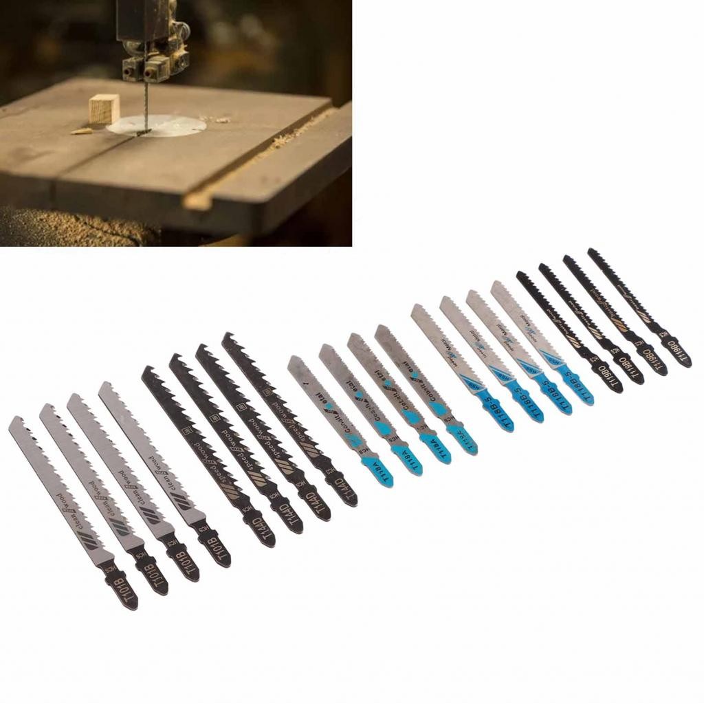 Yoaushop 20 ชิ้นจิ๊กซอว์ใบมีดชุด T118A T118B T118G T218A T111C T119BO T119B HSS คละ T Shank Jig Saw 