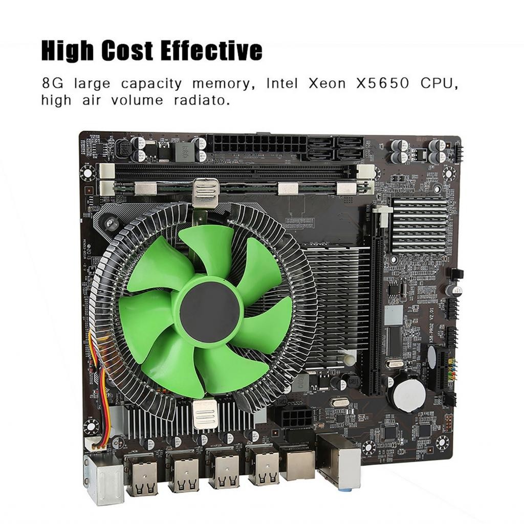 Yoaushop X58 ชุดเมนบอร์ดพีซีด้านบนโต๊ะ X5650 CPU 8G หน่วยความจํากระดานหลัก