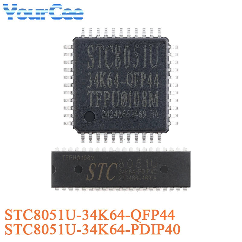 5 ชิ้น/1 ชิ้น STC8051U-34K64-PDIP40 QFP44 STC8051U 8051U 8051U34K64 ความเร็วสูง 32bit 8051 Core 1T M