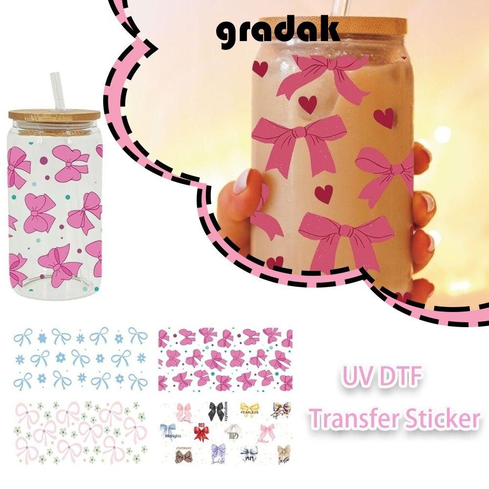 GRADAK UV DTF Transfer Sticker, Smooth Wrap Stickers, DIY กันน้ําขวดน้ํา Sticke สําหรับถ้วยแก้ว 16Oz