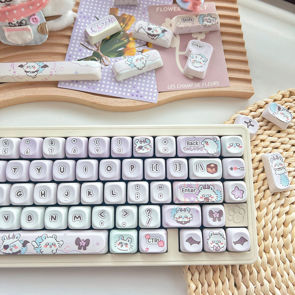 กระรอกบิน Momonga Keycaps 130 คีย์ Cherry / MOA / DMA / MDA Profile PBT Mechanical Keycaps Dye Subli