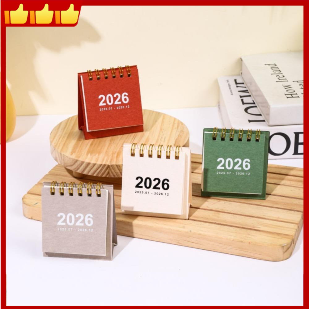 ปฏิทินภาษาอังกฤษ Simple Solid Mini Desktop Calendar กระดาษโต๊ะหมายเหตุปฏิทิน Dual Daily Scheduler ตา