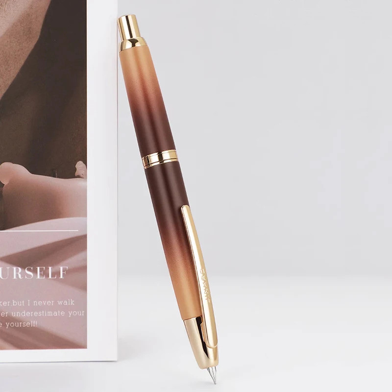 Jinhao10 Fine Nib Fountain ปากกา Retractable Nib ชนิดกดปากกาโลหะเครื่องเขียนสํานักงานธุรกิจของขวัญคุ