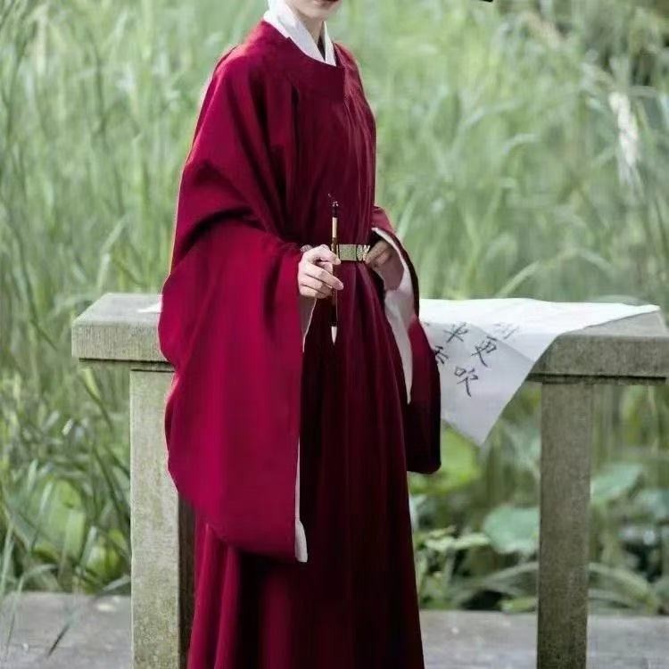 Cos Made in Tang Song Dynasty Hanfu คอกลม Robe ผู้ชายผู้หญิง Pure Plain Color Recovery รุ่นหลวม Disc