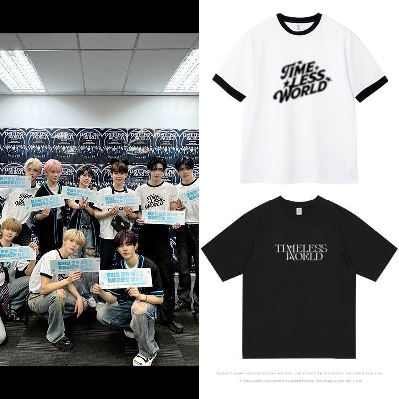 Kpop ZB1 ZeroBaseOne 2025 First Tour "TIMELESS WORLD" Merch เสื้อยืดไซส์ใหญ่เกาหลี สำหรับผู้ชายและผู