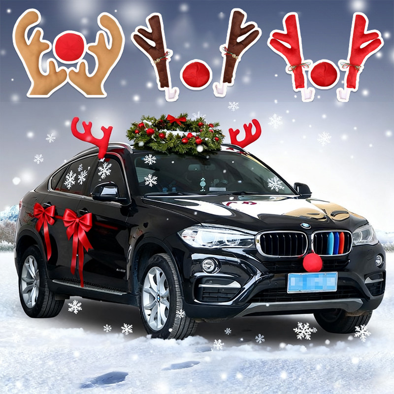 หูกวางรถยนต์ กวางเรนเดียร์ เรืองแสง เขากวางเรนเดียร์ตกแต่งคริสต์มาส ตกแต่งรถยนต์ คริสต์มาส