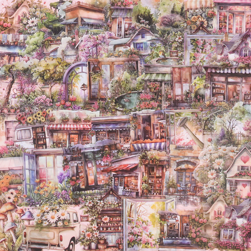 50 ชิ้นดอกไม้ที่สวยงาม World Series สติกเกอร์ PET Journal Deco DIY สติกเกอร์