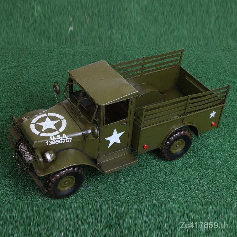 Retro Nostalgic World War II ดีบุกหัตถกรรมตกแต่งรถบ้านสร้างสรรค์ตกแต่ง Entrance รถบรรทุกรุ่นบาร์ U9I