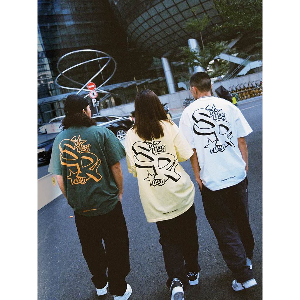 STA X RMD SR Series ฤดูใบไม้ผลิฤดูร้อนแห่งชาติอินเทรนด์ Simple Letter พิมพ์ Street หลวมรอบคอแขนสั้นเ