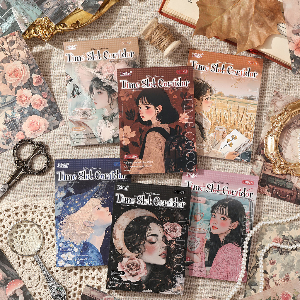 นาย กระดาษ50แผ่น/ถุงแสงกระดาษวัสดุหนังสือย้อนยุควรรณกรรมสาวดอกไม้ภูมิทัศน์ออกแบบแผ่นเสียงหนังสือมือฉากวัสดุกระดาษสร้างสรรค์ทําเอง โอริกามิ สมุดตกแ