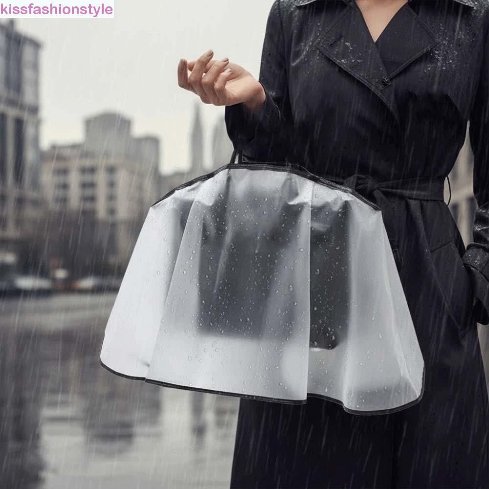 KISSFASHIONSTYLE กระเป๋าเสื้อกันฝน, Universal Fit โปร่งใสกระเป๋ากันฝน,กันน้ํา Shield Frosted Matte เป็นมิตรกับสิ่งแวดล้อมพับกระเป๋าถือแฟชั่นสะสม