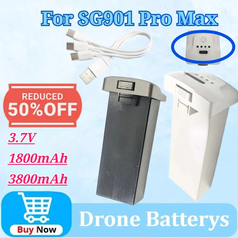 3.7V 1800mAh /3800mAh สําหรับ SG901 Pro Max Lipo แบตเตอรี่เหมาะสําหรับแบตเตอรี่สํารองอุปกรณ์เสริมขนา