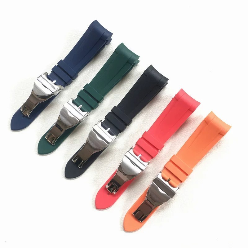 พร้อมโลโก้ Adapt to TUDOR TUDOR TUDOR Qicheng Silicone Mens Watch Chain Accessories 22mm