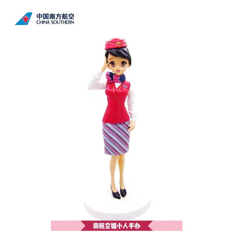 I Love Flight China Southern Airlines Flight Attendant Servant ตุ๊กตาการ์ตูนฟิกเกอร์