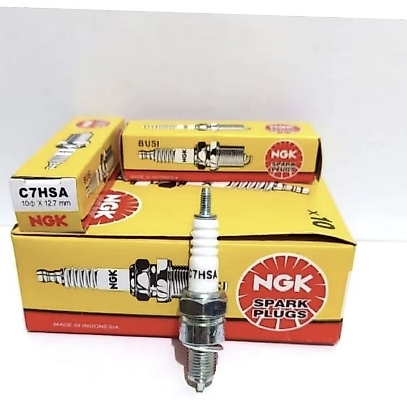 (ขายส่ง 10 ชิ้น) NGK C7HSA SHORT HEAD WINGS MIO J, GRAND, SMAS, SUPRA, MIO SPORTY M3 ETC ORIGINAL NG