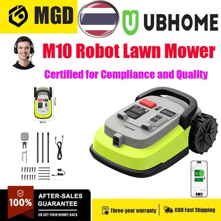 【ทดลองใช้ฟรี】M10 Robot Lawn Mower เครื่องตัดหญ้าอัตโนมัติอัจฉริยะ แถมฟรีใบมีดสำรอง 1 ชุด,รับประกัน 3 ปี