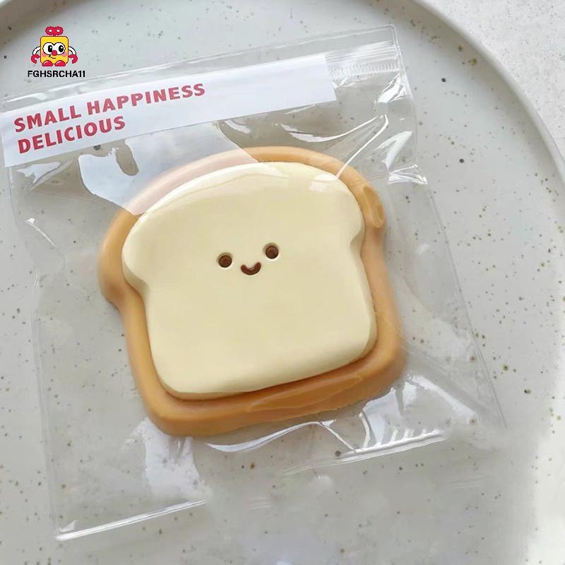 FG Kawaii Toast Squishy บีบช้า Rebound ความเครียดบรรเทาของเล่นจําลองขนมหวาน Pinching ของเล่นของขวัญวันเกิด Fidget ของเล่น HS