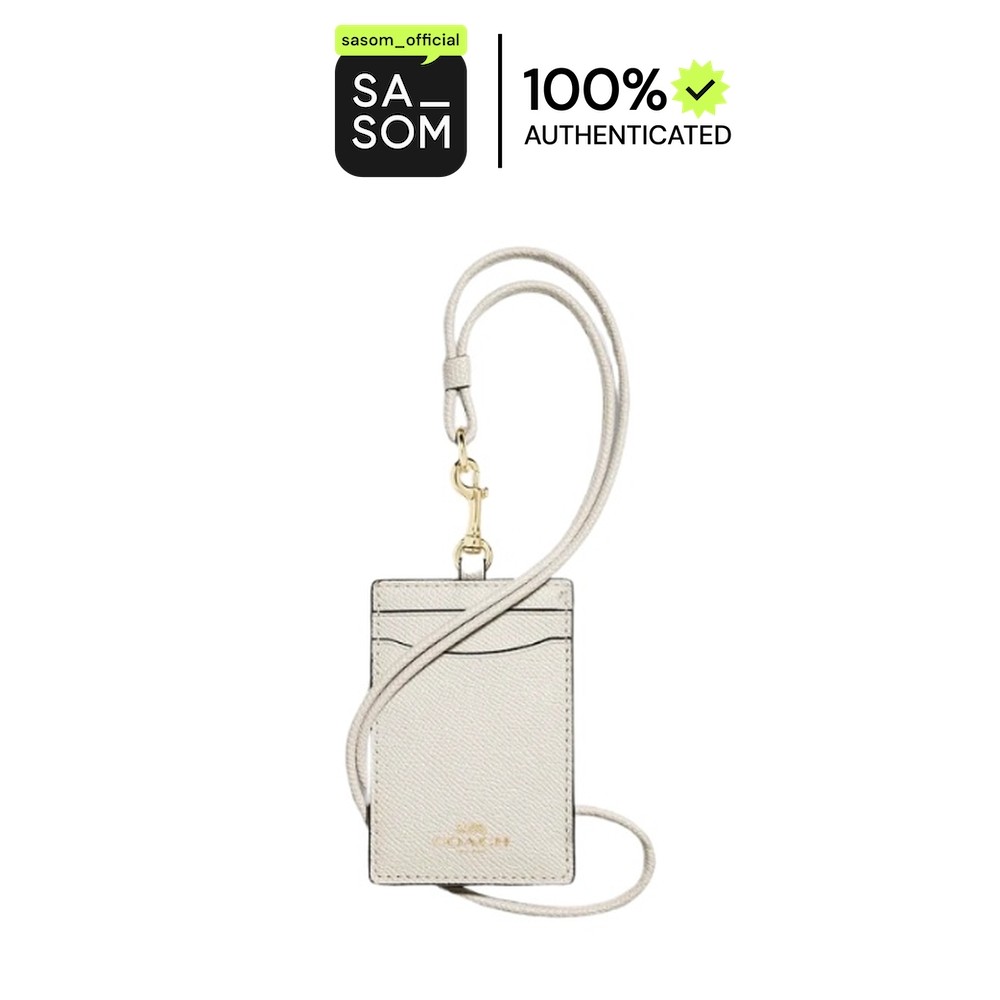 Coach ID Lanyard Card Holder Chalk | ของแท้ ตรวจสอบโดย SASOM