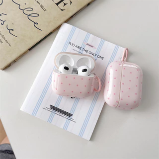 สีชมพูลายจุดสําหรับ Airpods4 Airpods 1/2 3 Pro Pro2 pro3 หูฟังไร้สายบลูทูธป้องกันกรณี AirPods Pro i3 i4 pro3 หูฟังป้องกันกรณี