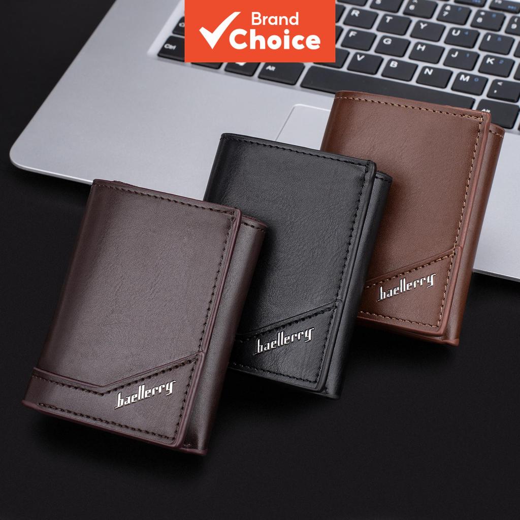 Baellerry กระเป๋าสตางค์ผู้ชาย ป้องกัน RFID แบบบางพิเศษ กดเปิดอัตโนมัติ ที่ใส่บัตรหนัง