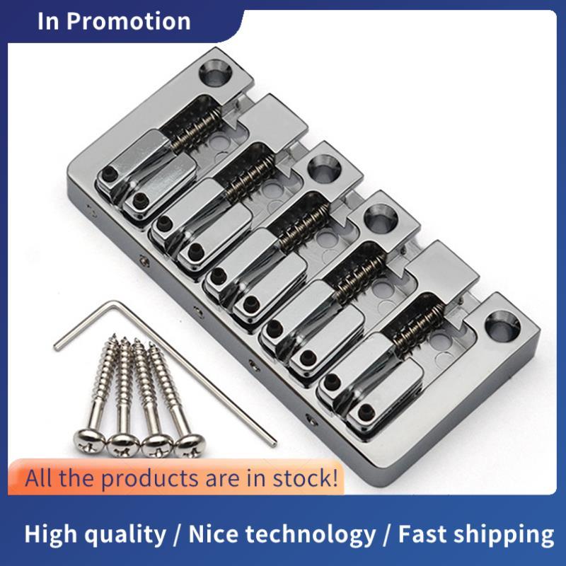 5-String Electric Bridge Flipping Saddle String Spacing 16.5MM Body Bottom Through Fix Bridge Silver