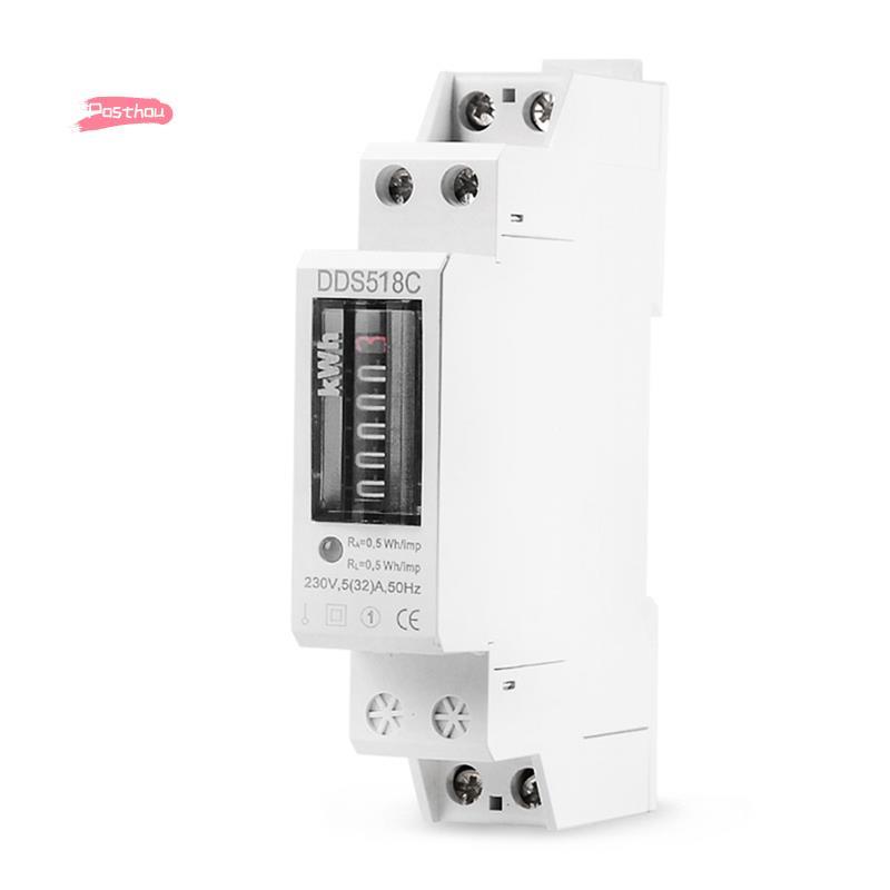 [posthouse] Meter DDS518C KWh Counter Din Rail เฟสเดียวการใช้ไฟฟ้า Wattmeter Meter KWh Counter