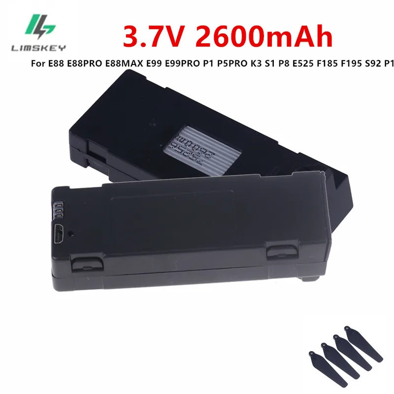 สําหรับ E88 แบตเตอรี่ 3.7V 2600mAh สําหรับ RC Drone E88 E88PRO E88EVO E525 E99 P1 Li-po แบตเตอรี่/ชุ
