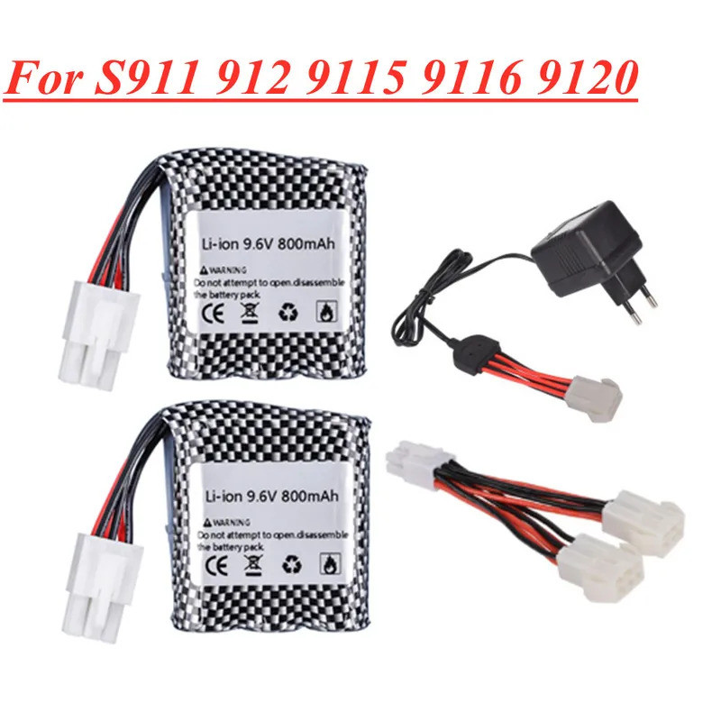 9.6V 800mAh li-ion แบตเตอรี่สําหรับ S911 912 9115 9116 9120 RC รถ Monster รถบรรทุกอะไหล่ 9.6 v 16500