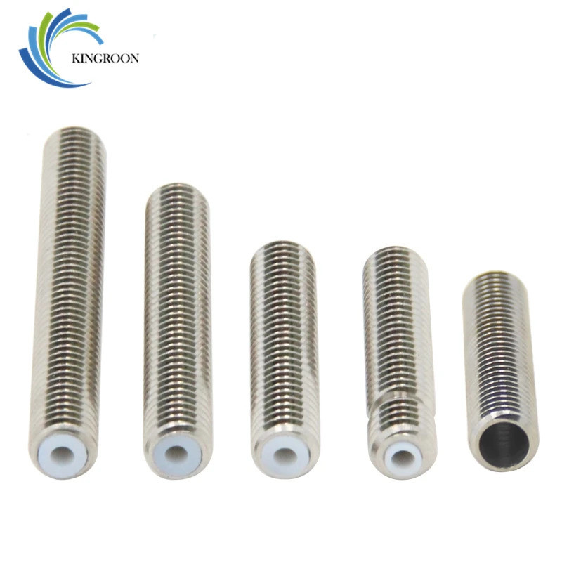 MK8 MK9 PTFE คอสแตนเลสคอ M6 30 มม.40 มม.เกลียวสําหรับ 1.75 มม.เส้นใย 3D ชิ้นส่วนเครื่องพิมพ์หลอด
