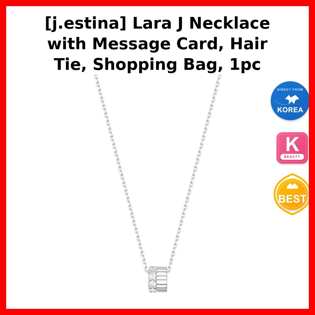 กระเป๋าและอุปกรณ์ K-Mood [j.estina] สร้อยคอ Lara J พร้อมการ์ดข้อความ มัดผม กระเป๋าช้อปปิ้ง 1 ชิ้น / 