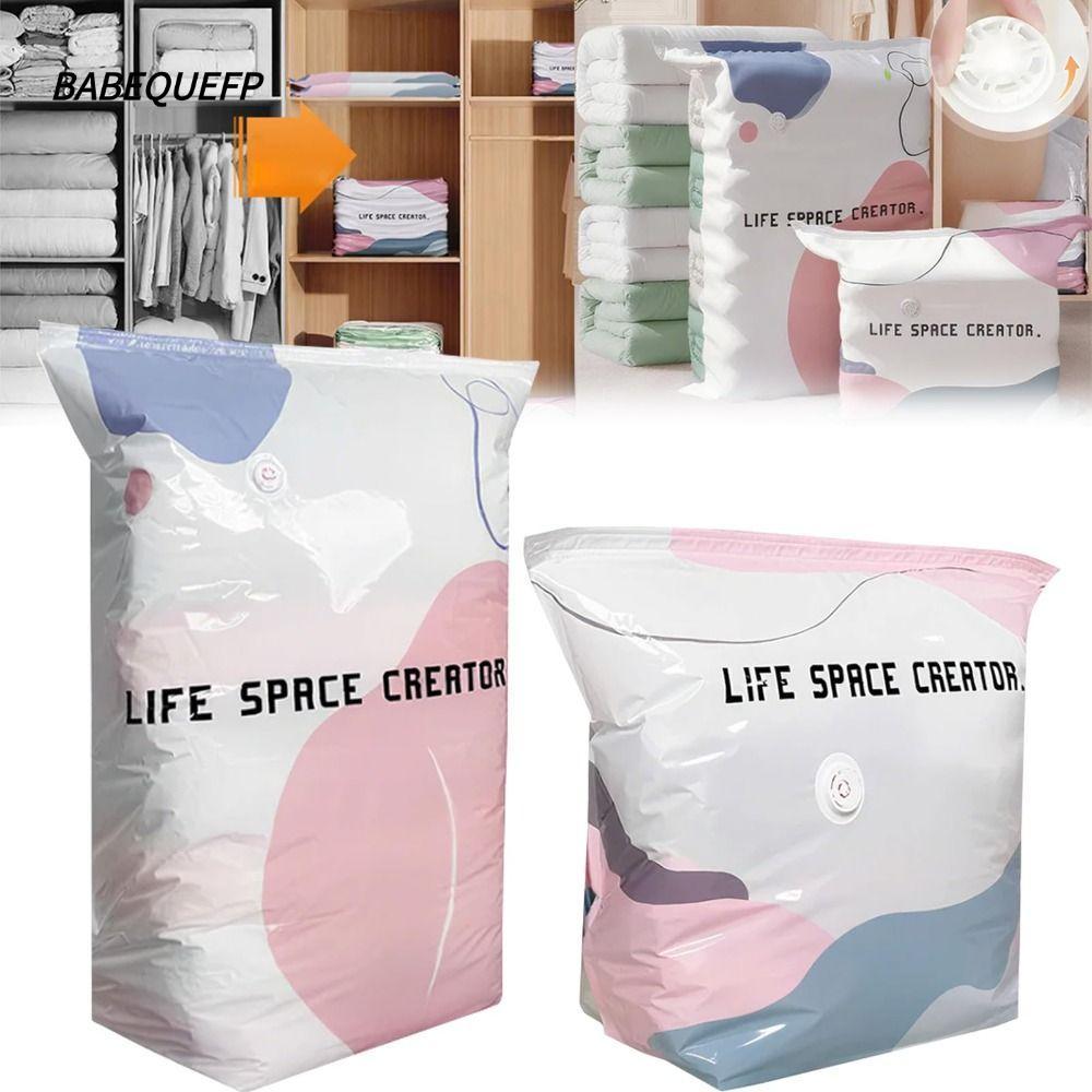BABEQUEFP ถุงเก็บสูญญากาศ, Cube Compression Space Saving No-Pump ถุงสูญญากาศ, การบีบอัด Desig Press & Seal Reusable Storage Compression Bag ตู้เสื้อผ้า Organizer