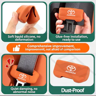 Toyota Car Seat Belt Buckle Protector Cover Soft Silicone Anti-Collision Case Car Seat Belt Plug Cover For Vios Raize Wigo Rush Veloz Yaris Cross Innova Avanza Fortuner TRD GR