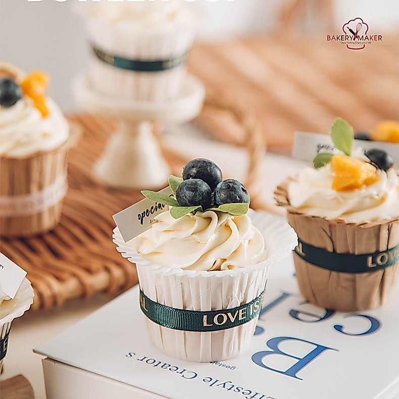 ถ้วยกระทงกระดาษ คัพเค้ก 30 ใบ สีขาว / น้ำตาลคราฟท์ / น้ำตาลเข้ม Cupcake