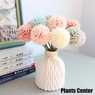 Plants Center P003 ดอกไม้ปลอม ดอกไม้ประดิษฐ์ ผ้าไหม ดอกแดนดิไลอัน ดอกเบญจมาศ สำหรับตกแต่งบ้าน