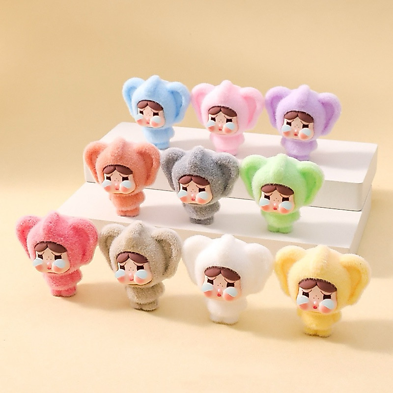 10 ชิ้น/แพค ไม่ซ้ำสี โมเดลตุ๊กตาเด็กหูช้างร้องไห้ขนกำมะหยี่ พร้อมส่งในไทย