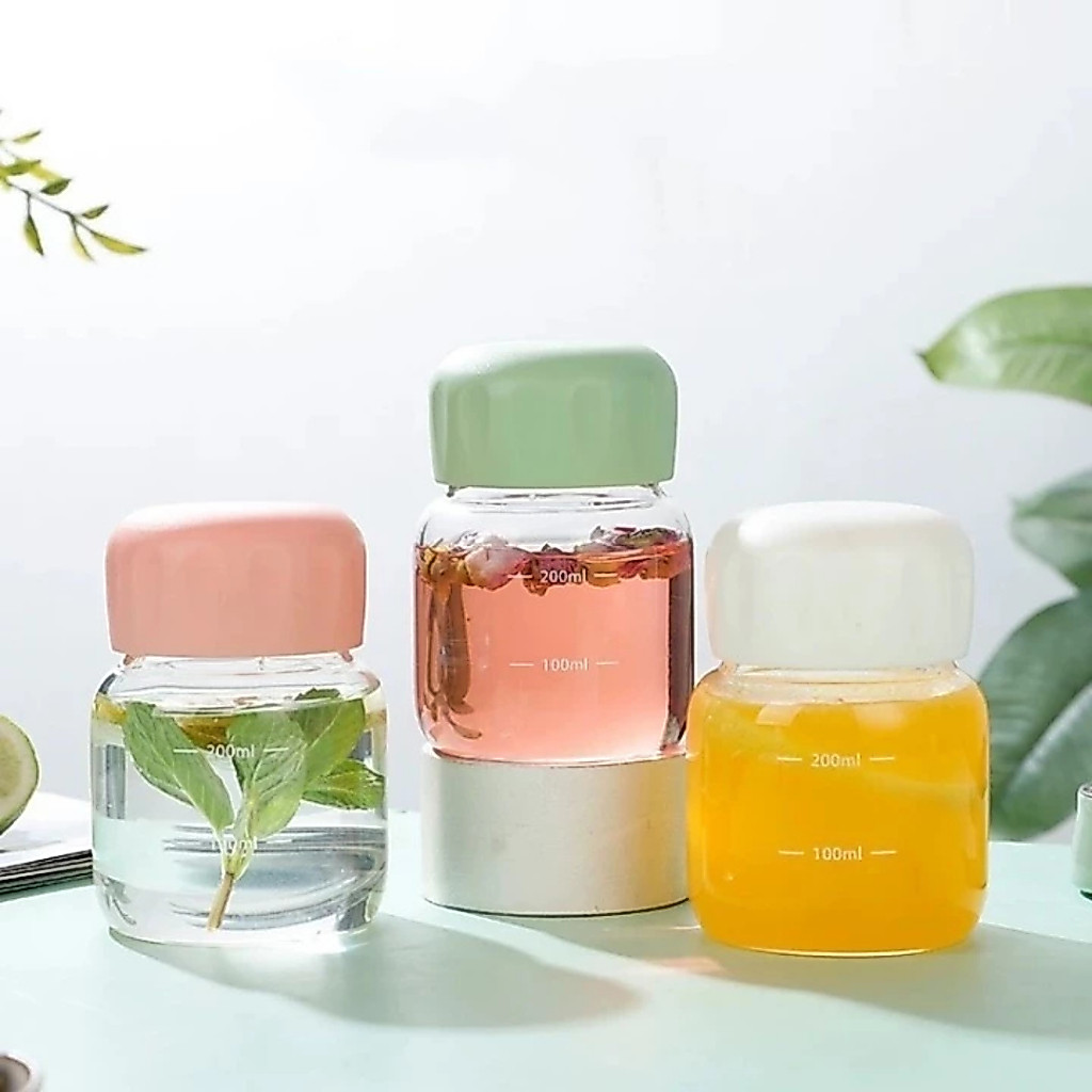 ขวดน้ำ ขวดแก้วเช็คโปรตีน ขนาด300ml สีพาสเทล พกพาได้ ใส่เครื่องปรุง น่ารักมาก ของชำร่วย พร้อมส่งจากไทย