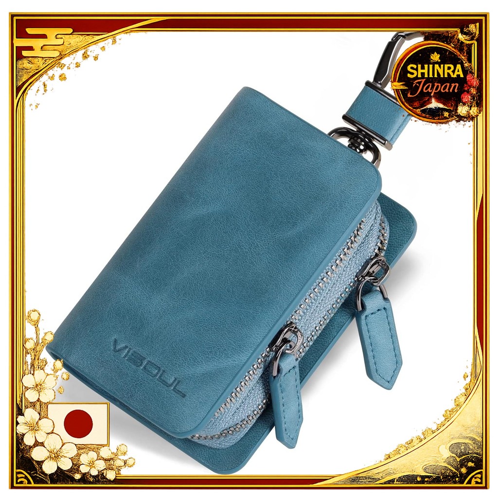 《Direct From Japan》  VISOUL Smart Key Case, 2 Pieces Storage, Key Case, Genuine Leather, Smart Key, 