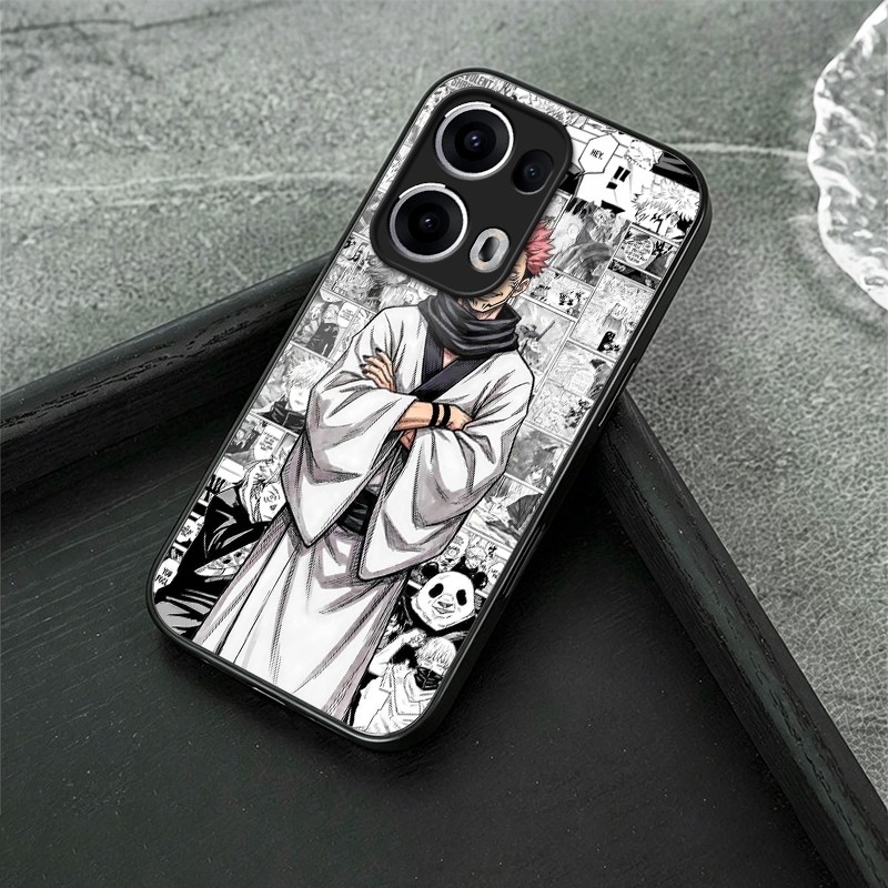 Jujutsu Sukuna (2) เคสโทรศัพท์แก้วสําหรับOppo A6X A52 A54 A74 4G A79 5G A94 AX7 Reno 11 12 13 11F 12