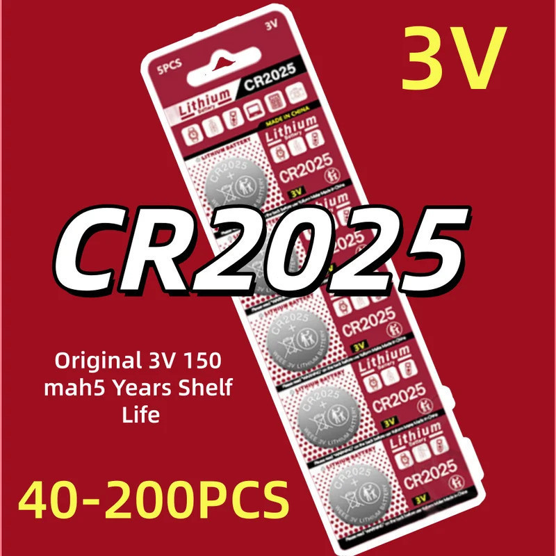 20-100PCS 3V CR2025 แบตเตอรี่แบตเตอรี่ลิเธียม DL2025 BR2025 KCR2025 สําหรับรถยนต์รีโมทคอนโทรลนาฬิกาป